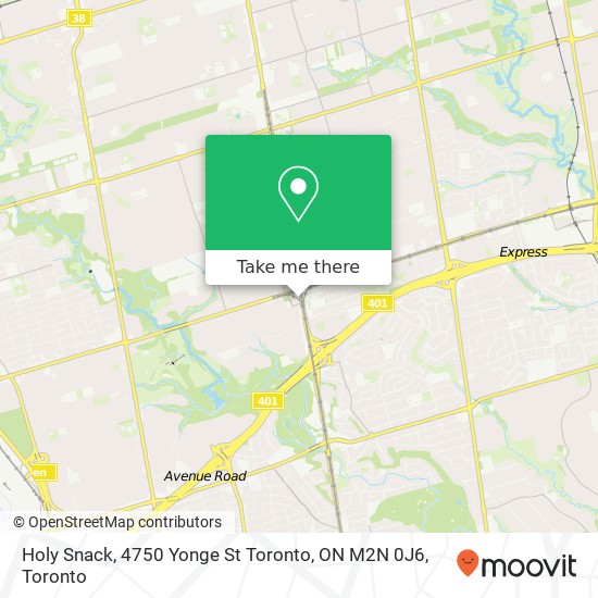 Holy Snack, 4750 Yonge St Toronto, ON M2N 0J6 plan