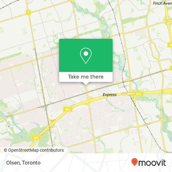 Olsen, 2901 Bayview Ave Toronto, ON M2K map