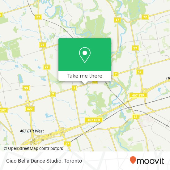 Ciao Bella Dance Studio, 5451 HWY-7 Vaughan, ON L4L 0B2 map