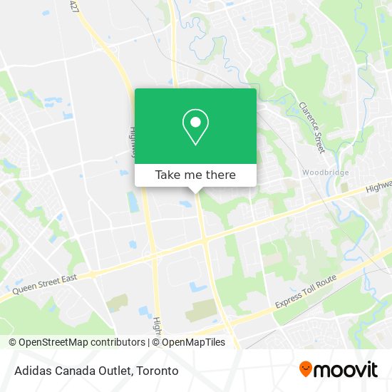 Adidas Canada Outlet map