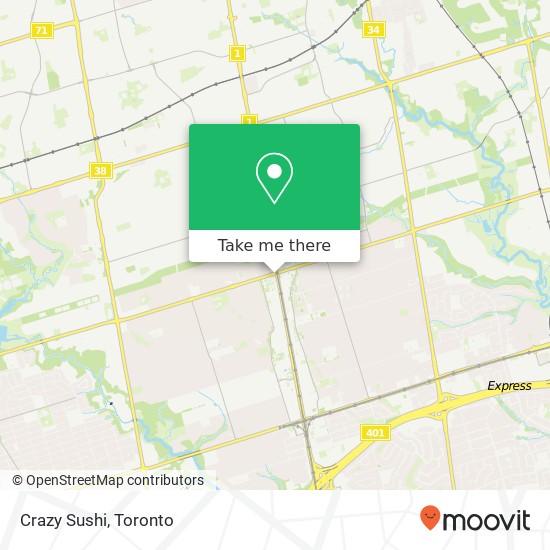 Crazy Sushi, 5600 Yonge St Toronto, ON M2N 5S2 map