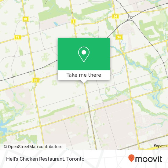 Hell's Chicken Restaurant, 6080 Yonge St Toronto, ON M2M 3W6 plan
