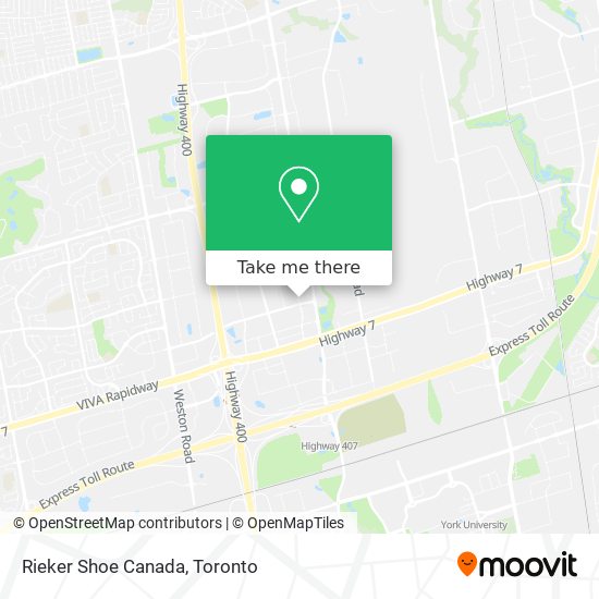 konkurrerende Dwell toksicitet How to get to Rieker Shoe Canada in Vaughan by Bus or Subway?