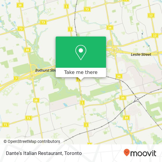 Dante's Italian Restaurant, 267 Bay Thorn Dr Markham, ON L3T map