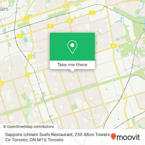 Sapporo Ichnam Sushi Restaurant, 250 Alton Towers Cir Toronto, ON M1V map