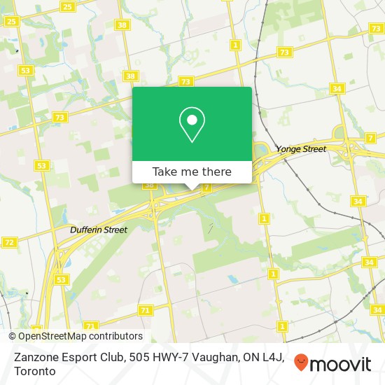 Zanzone Esport Club, 505 HWY-7 Vaughan, ON L4J map