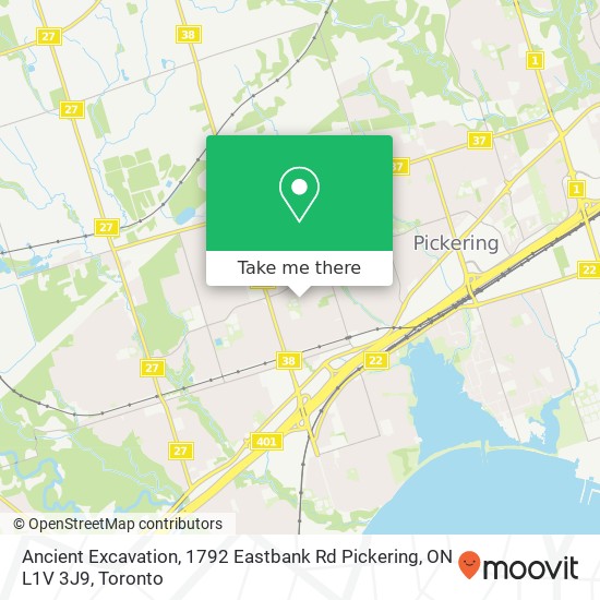 Ancient Excavation, 1792 Eastbank Rd Pickering, ON L1V 3J9 map