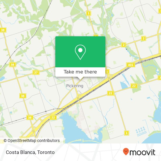 Costa Blanca, 1355 Kingston Rd Pickering, ON L1V map