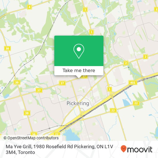 Ma Yve Grill, 1980 Rosefield Rd Pickering, ON L1V 3M4 map