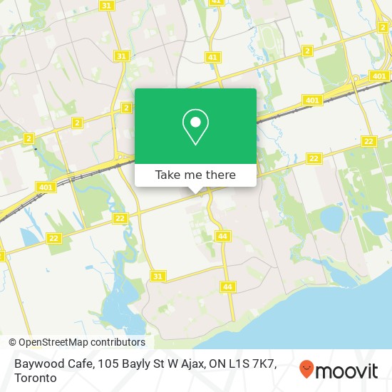 Baywood Cafe, 105 Bayly St W Ajax, ON L1S 7K7 plan