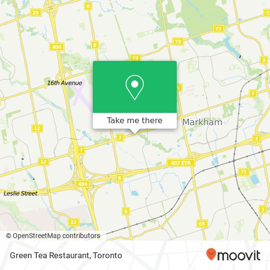 Green Tea Restaurant, 3235 HWY-7 Markham, ON L3R map