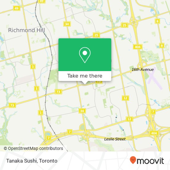 Tanaka Sushi, 883 16th Ave Richmond Hill, ON L4B map