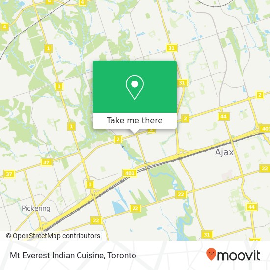 Mt Everest Indian Cuisine, 611 Kingston Rd W Ajax, ON L1S map