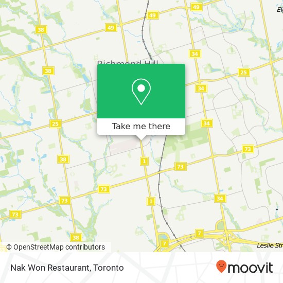 Nak Won Restaurant, 9625 Yonge St Richmond Hill, ON L4C map