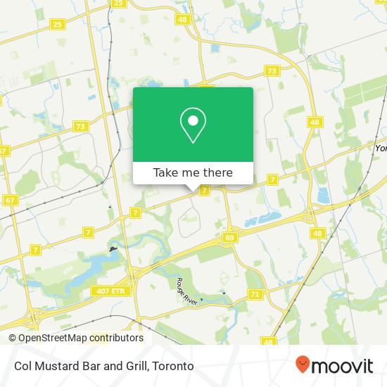 Col Mustard Bar and Grill, HWY-7 Markham, ON L3P map