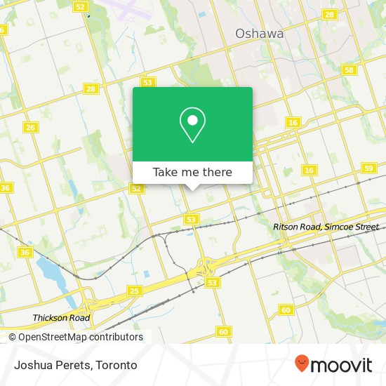 Joshua Perets, Oshawa, ON L1J map