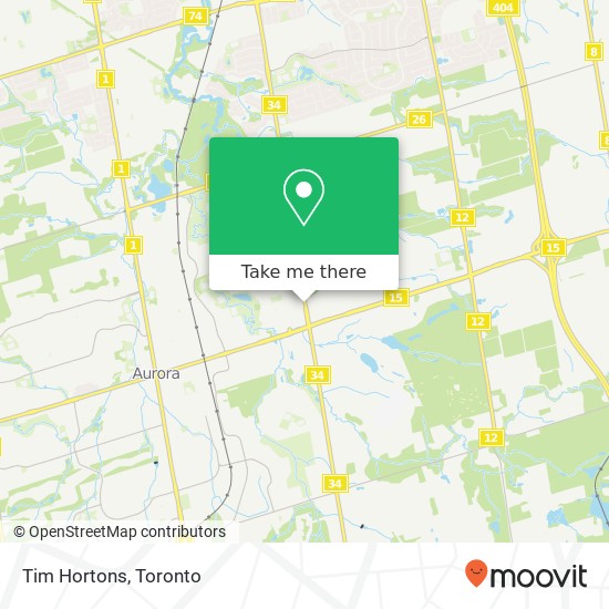 Tim Hortons, 15360 Bayview Ave Aurora, ON L4G map