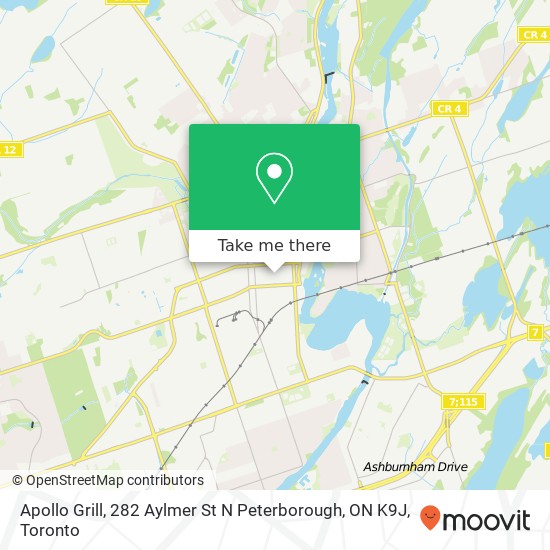 Apollo Grill, 282 Aylmer St N Peterborough, ON K9J map