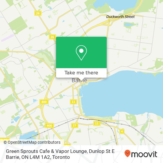 Green Sprouts Cafe & Vapor Lounge, Dunlop St E Barrie, ON L4M 1A2 plan