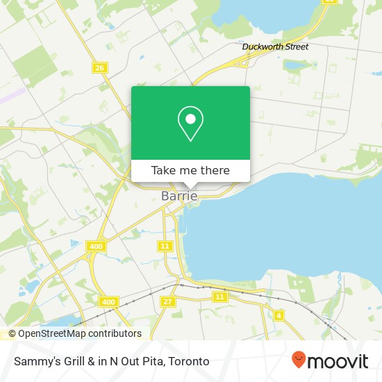 Sammy's Grill & in N Out Pita, 53 Collier St Barrie, ON L4M 1G7 map