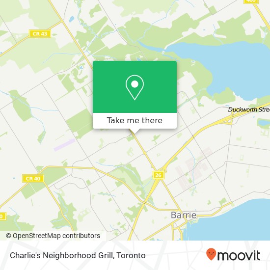 Charlie's Neighborhood Grill, Bayfield St Barrie, ON L4M 6E5 map