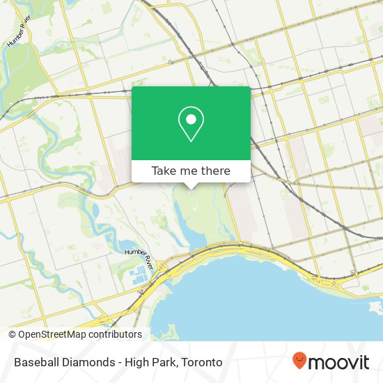 Baseball Diamonds - High Park map