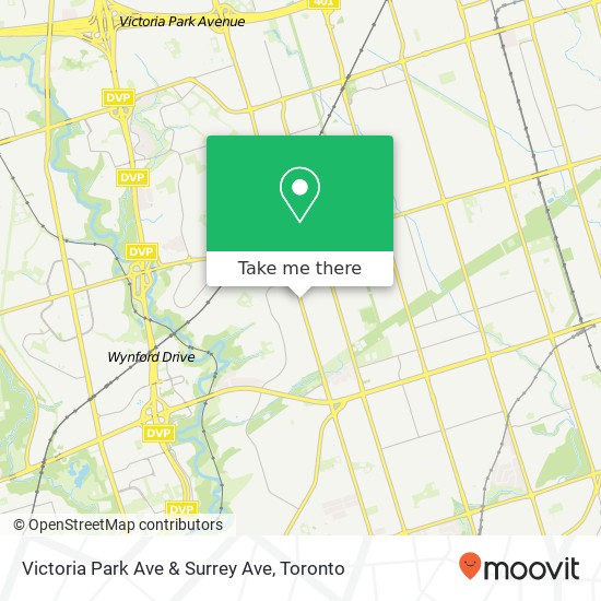 Victoria Park Ave & Surrey Ave map
