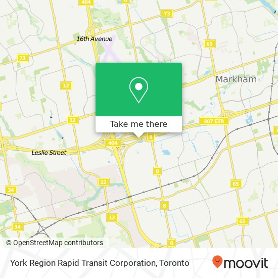 York Region Rapid Transit Corporation map