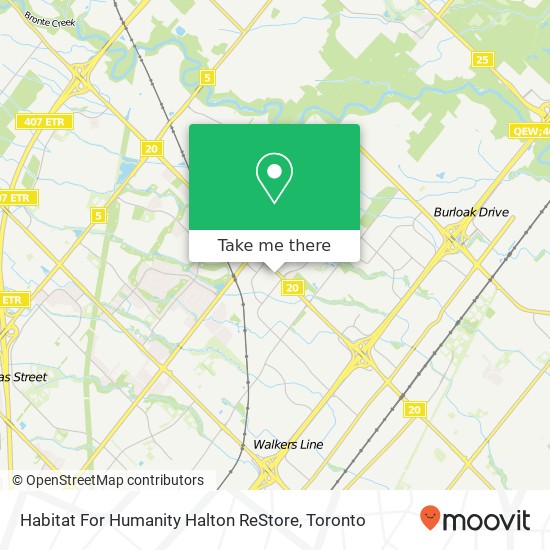 Habitat For Humanity Halton ReStore map