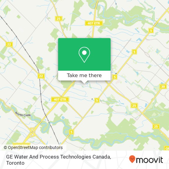 GE Water And Process Technologies Canada map