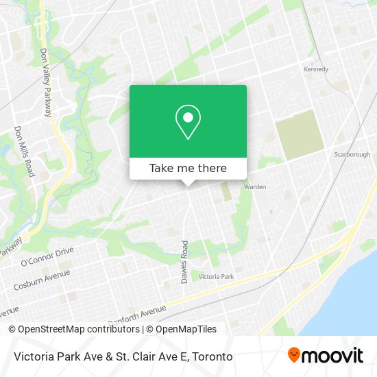 Victoria Park Ave & St. Clair Ave E map