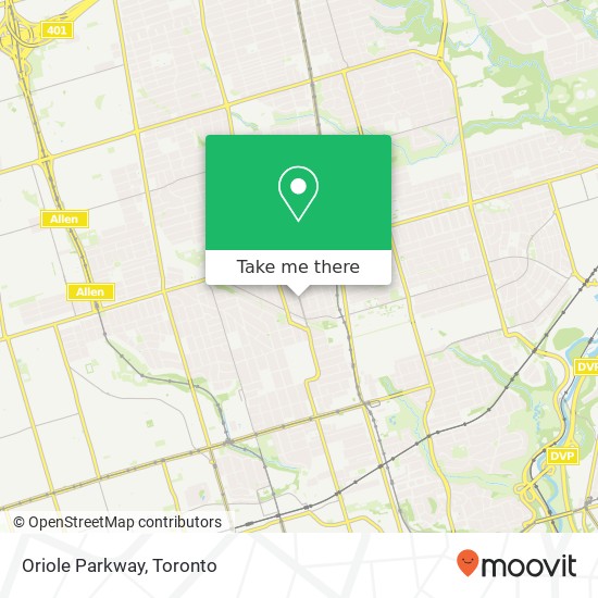 Oriole Parkway map