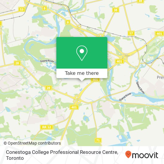 Conestoga College Professional Resource Centre map