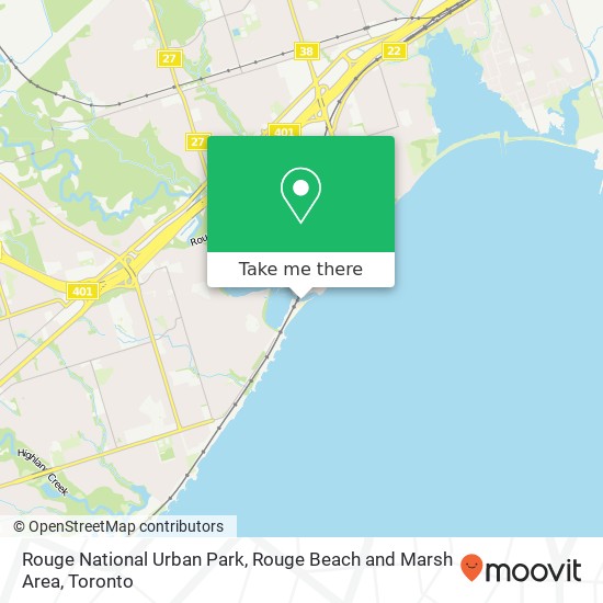 Rouge National Urban Park, Rouge Beach and Marsh Area map
