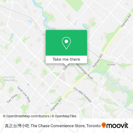 真正台灣小吃 The Chase Convenience Store map