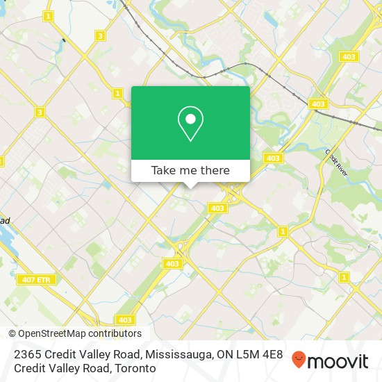 2365 Credit Valley Road, Mississauga, ON L5M 4E8 Credit Valley Road map