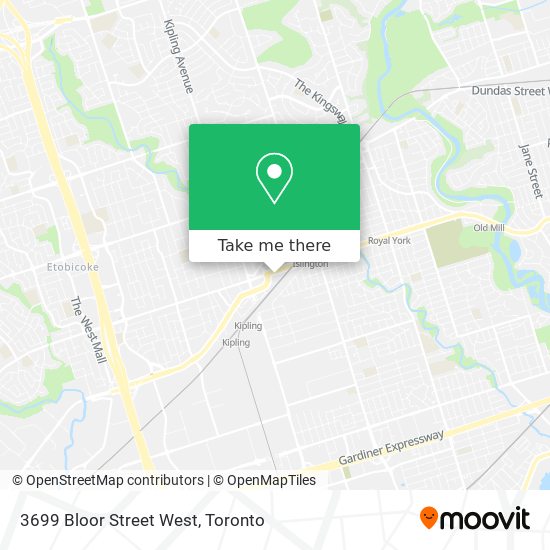 3699 Bloor Street West map