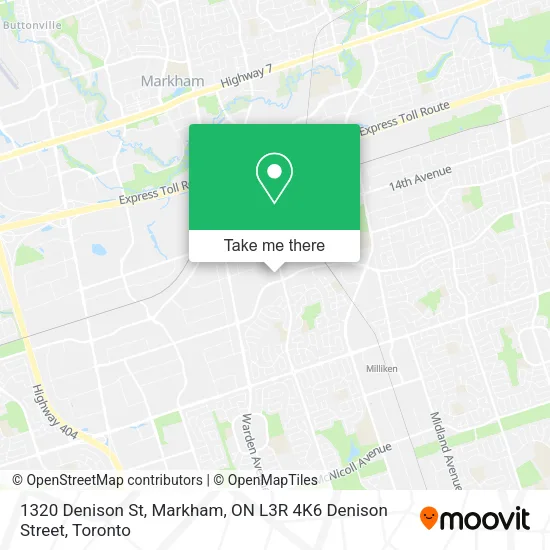 1320 Denison St, Markham, ON L3R 4K6 Denison Street map