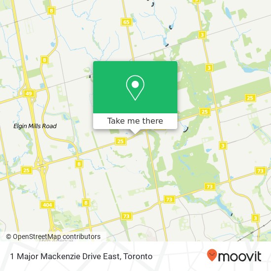 1 Major Mackenzie Drive East map