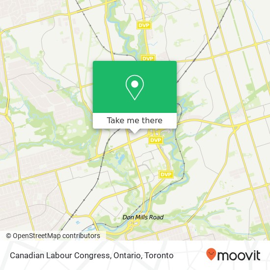 Canadian Labour Congress, Ontario map