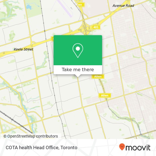 COTA health Head Office map