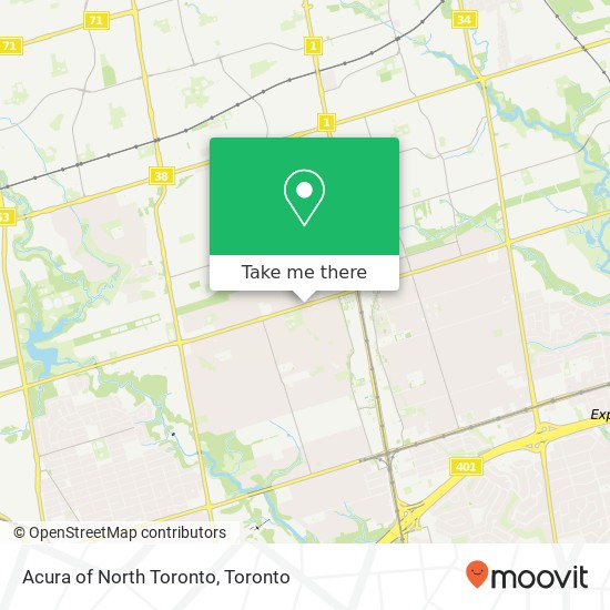 Acura of North Toronto map