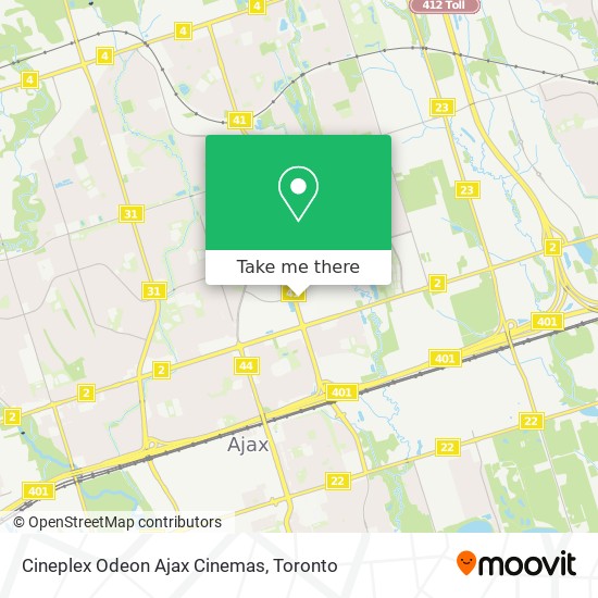 Cineplex Odeon Ajax Cinemas map
