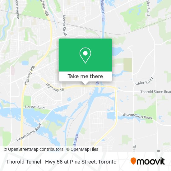 Thorold Tunnel - Hwy 58 at Pine Street map