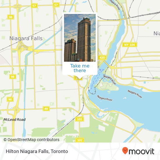 Hilton Niagara Falls map