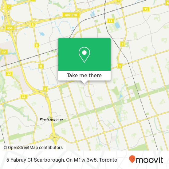 5 Fabray Ct Scarborough, On M1w 3w5 map