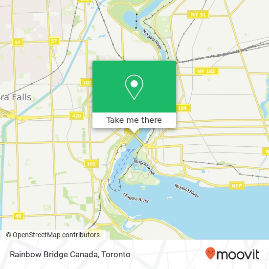 Rainbow Bridge Canada map