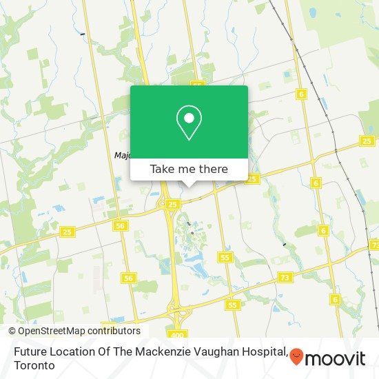 Future Location Of The Mackenzie Vaughan Hospital map
