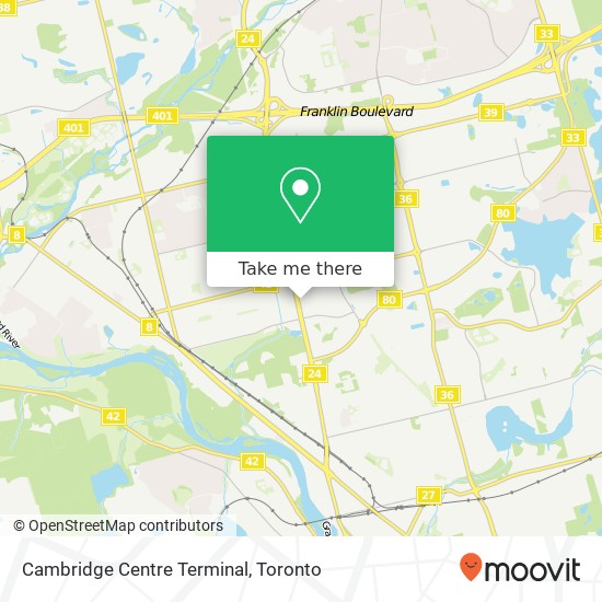 Cambridge Centre Terminal map