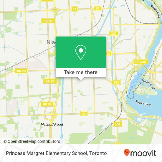 Princess Margret Elementary School map